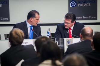 Minister Lakkotrypis and Vice-President Sefcovic
