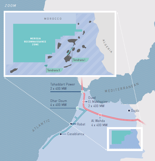 Map showing both the Tendrara and Meridja permits (Credit: Sound Energy)