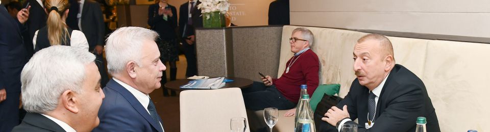 Image result for Aliyev and Alekperov in Davos 2020