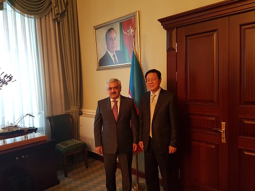 Wang Shihong and Rovnag Abdullayev (Credit Socar)